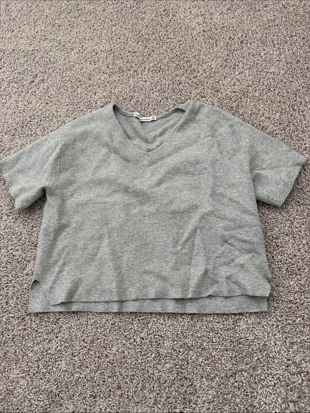 Abercrombie Grey V-Neck Short Sleeve Top